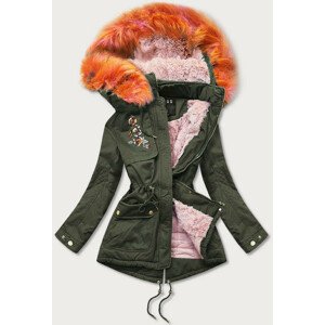 Bavlněná dámská zimní bunda parka v khaki barvě 2 (K5001) khaki XL (42)