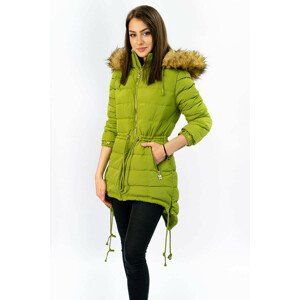 Zelená prošívaná dámská zimní bunda s kapucí (3505W) zelená XXL (44)