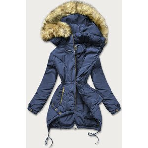 Tmavě modrá prošívaná dámská zimní bunda s kapucí (X7210WX) tmavě modrá XXL (44)