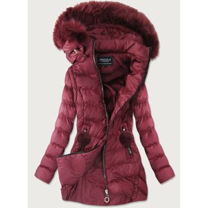Dámská zimní bunda v burgundské barvě s odepínacími rukávy (W761) kaštanové S (36)