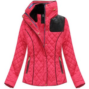 Krátká růžová prošívaná dámská zimní bunda (WZ105) Růžová S (36)