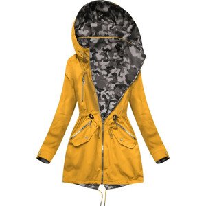 Oboustranná bunda parka s kapucí ve žluté barvě/s maskáčovým vzorem (W306) Žlutá L (40)