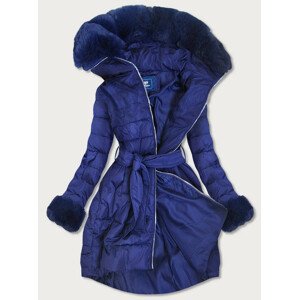 Rozříšená dámská zimní bunda v chrpové barvě (X006X) Modrá XXL (44)