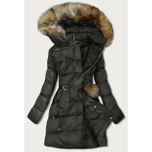 Prošívaná dámská zimní bunda v khaki barvě (GWW1988) khaki XL (42)