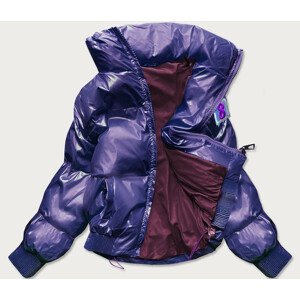 Krátká fialová dámská oversize bunda (651ART) fialová jedna velikost
