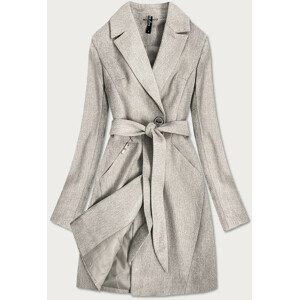 Béžový, drobně károvaný dámský kabát (2706) Béžová XL (42)