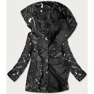 Černá dámská vzorovaná bunda (7720) odcienie czerni XXL (44)