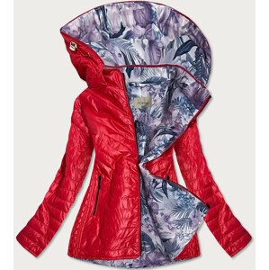 Červená dámská bunda s ozdobnou podšívkou (MM21) Červená 48