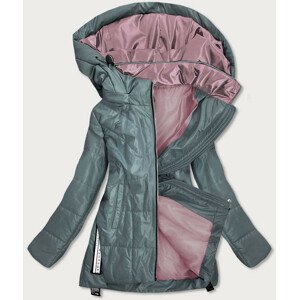 Dámská bunda v khaki barvě s barevnou kapucí (7722) khaki 50