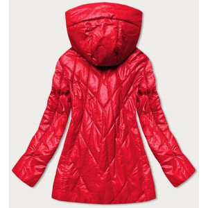 Červená dámská bunda s kapucí (7726) Červená 46