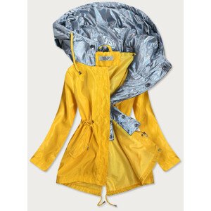 Žluto/stříbrná dámská bunda s ozdobnou kapucí (YR2022) Žlutá S (36)