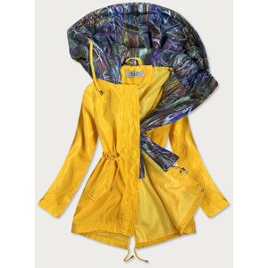 Žlutá/vícebarevná dámská bunda s ozdobnou kapucí (YR2022) Žlutá M (38)