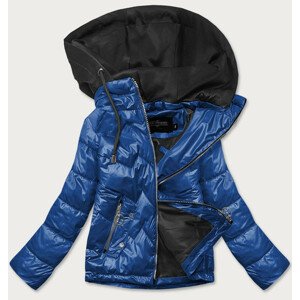 Modro/černá dámská bunda s kapucí (BH2003) odcienie niebieskiego S (36)