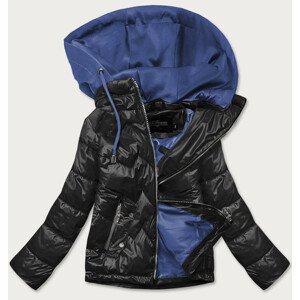 černo/modrá dámská bunda s kapucí (BH2003) odcienie niebieskiego S (36)