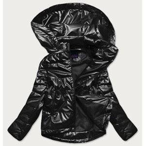 Černá dámská lesklá bunda oversize (2021-06) černá XXL (44)