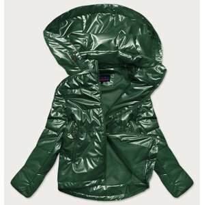Zelená dámská lesklá bunda oversize (2021-06BIG) odcienie zieleni 46