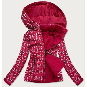 Červená dámská oboustranná bunda s kapucí (5128) Červená XL (42)
