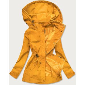 Dámská bunda parka v hořčicové barvě s kapucí (6364) Žlutá S (36)