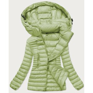 Pistáciová dámská bunda s kapucí (23032) zelená L (40)