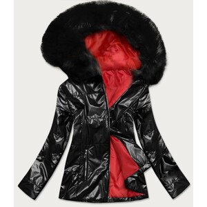 Černá dámská zimní bunda metalická (721ART) černá L (40)