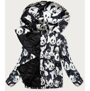 Bílo-černá dámská zimní oversize bunda "panda" (731ART) černá XXL (44)