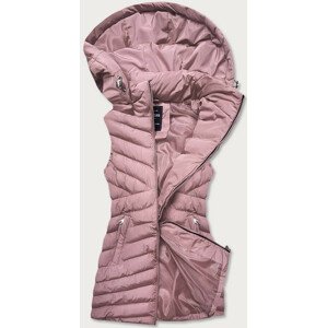 Dámská vesta v pudrově růžové barvě s přírodní péřovou výplní (6805) růžová L (40)