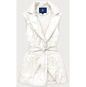 Dámská vesta v ecru barvě s límcem (JIN221) odcienie bieli L (40)
