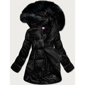 Černá dámská zimní bunda asymetrická (8953-A) černá XXL (44)