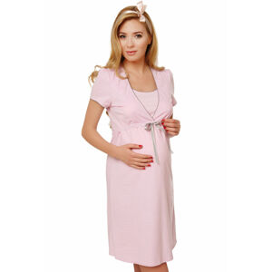 Bavlněná těhotenská noční košile Felicita růžová Růžová XXL