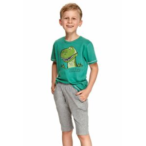 Chlapecké pyžamo Alan tmavě zelené s dinosaurem zelená 104