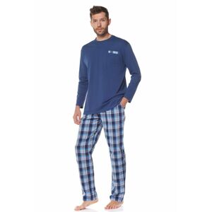 Pánské pyžamo Mateo tmavě modré Modrá XXL