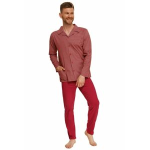 Propínací pánské pyžamo Richard červené červená XL