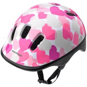 Cyklistická přilba Meteor KS06 Hearts pink velikost XS 44-48cm Jr 24818 NEPLATÍ