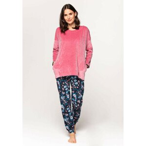 Dámské pyžamo Cana 585 dł/r S-XL růžovo-modrá L