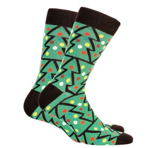Pánské sváteční vzorované ponožky zelená 42-44