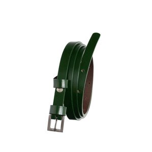BADURA Úzký dámský kožený pásek tmavě zelený 105