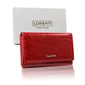 Dámská červená kožená peněženka jedna velikost