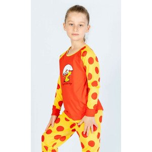 Dětské pyžamo dlouhé Kuře červená 9 - 10