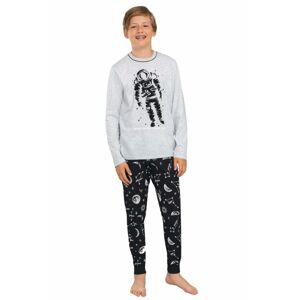 Chlapecké pyžamo Tryton šedé s kosmonautem černá 158