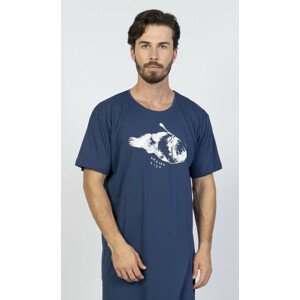 Pánská noční košile s krátkým rukávem Angler fish tmavě modrá 2XL
