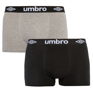 Pánské boxerky vícebarevné 2PACK UMUM0241 - Umbro šedá/černá XL