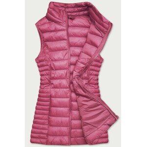 Tmavě růžová prošívaná dámská vesta (23038-42) Růžová L (40)