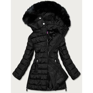 Černá dámská bunda se zipy (8975-A) černá S (36)