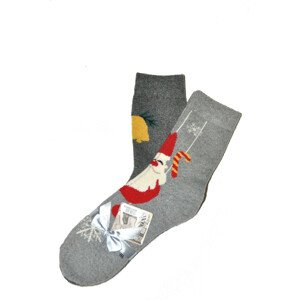 Vánoční dámské ponožky WiK 37894 Little Present A'2 černá a šedá 36-41