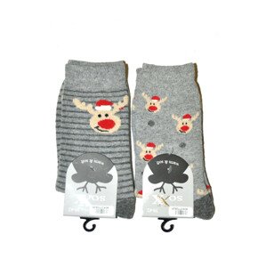 Vánoční dámské ponožky WiK 37726 Warm & Soft grafit 39-42