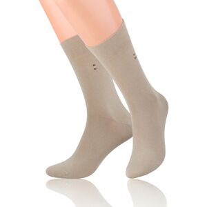 Hladké pánské ponožky s jemným vzorem 056 Béžová 42-44