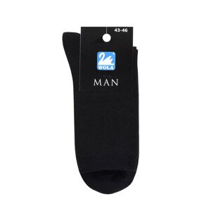 Hladké pánské ponožky s polyesterem černá 43-46