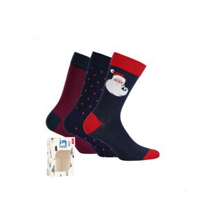 Pánské sváteční vánoční ponožky Wola W94.P55 A'3 navygreen 42-44