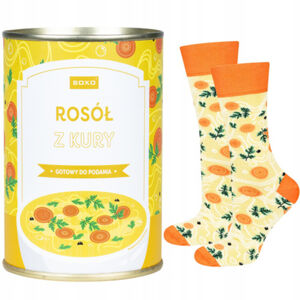 Ponožky SOXO GOOD STUFF - Vývar v konzervě žlutá/oranžová 40-45