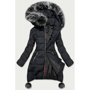 Černá dámská zimní bunda s prodlouženými boky (GWW1716) černá XL (42)